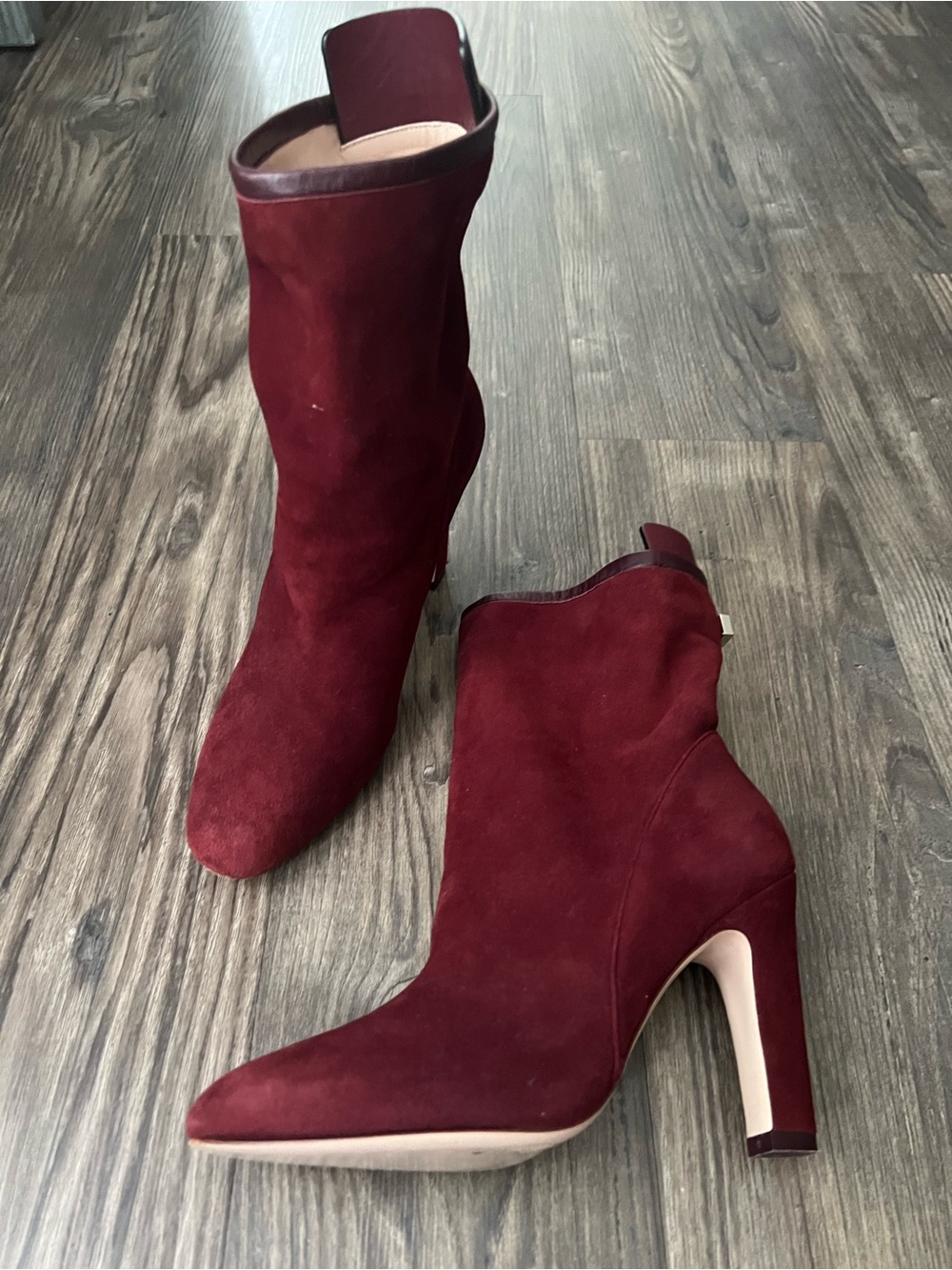 Stuart Weitzman Burgundy Red Suede Boots
